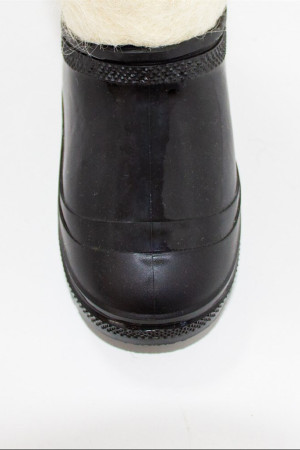 Валенки детские белые с черными галошами (001Д-СЧ)