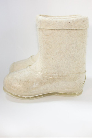 Валенки женские белые ручной работы с галошами (001КЖ-СП)