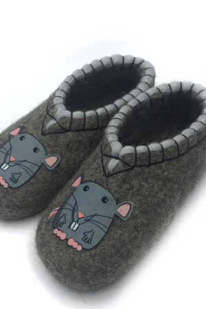 Тапочки женские серые домашние