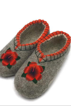 Тапочки женские серые домашние