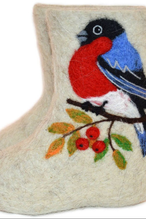 Валенки для девочки белые ручной работы (072Н)