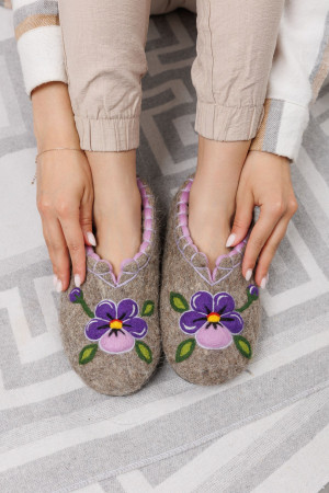 Тапочки женские серые домашние