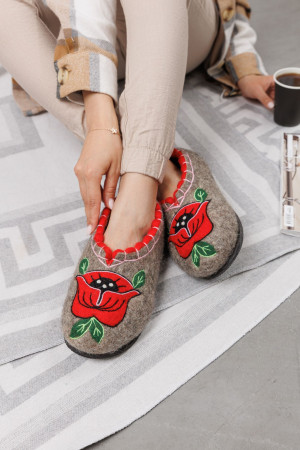 Тапочки женские серые домашние