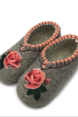 Тапочки женские серые домашние