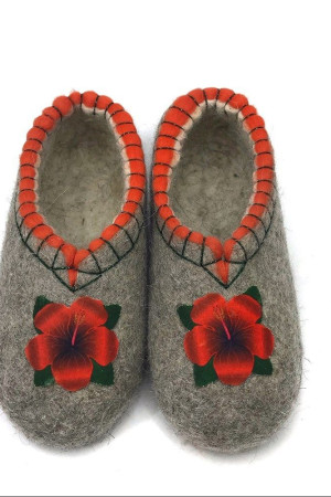 Тапочки женские серые домашние