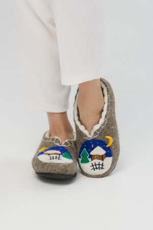 Тапочки женские серые домашние