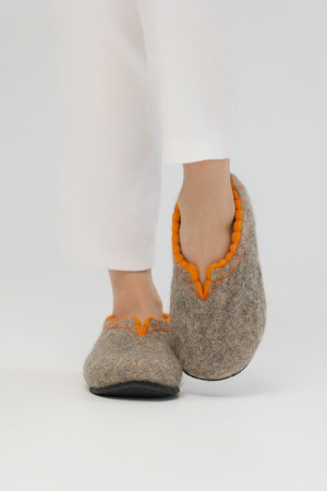 Тапочки женские серые домашние