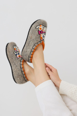 Тапочки женские серые домашние