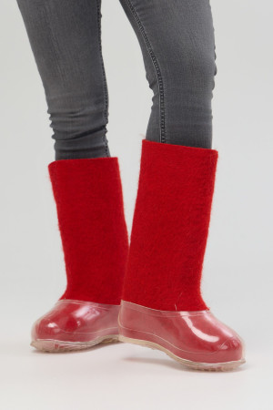 Валенки женские красные с галошами (400Ж-СП)