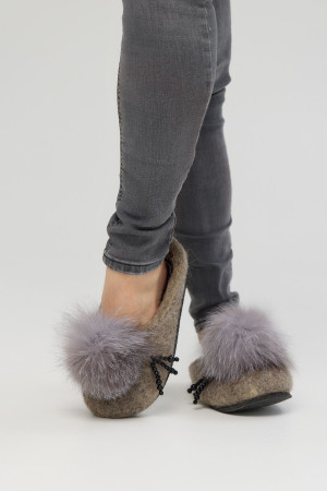 Тапочки женские серые домашние