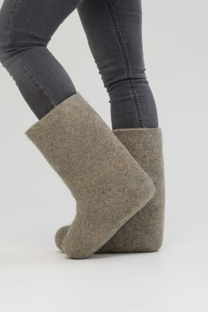 Валенки женские серые ручной работы натуральные (200Ж)