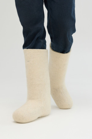 Валенки мужские белые ручной работы