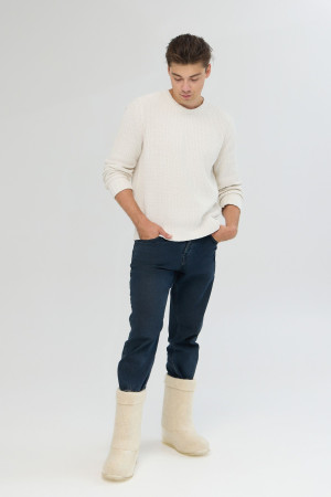 Валенки мужские белые ручной работы с галошами (001КМ-СП)