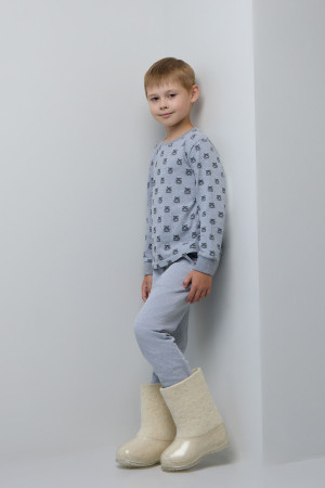 Валенки детские белые с прозрачными галошами (001Д-СП)