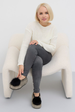 Тапочки женские серые домашние