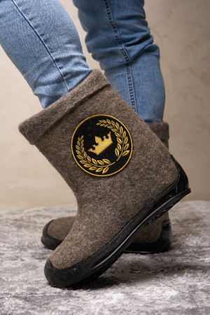 Валенки мужские серые ручной работы (282В)