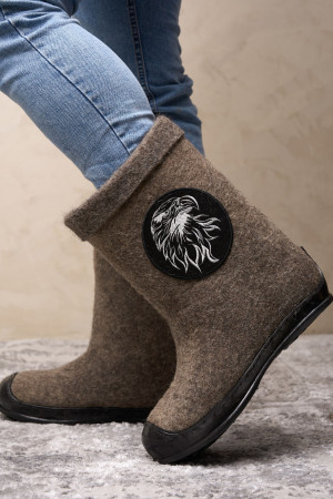 Валенки мужские серые ручной работы (283В)