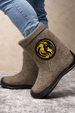 Валенки мужские серые ручной работы (284В)