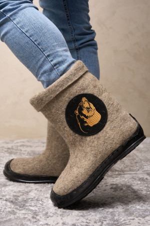 Валенки мужские серые ручной работы (285В)