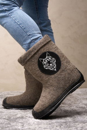 Валенки мужские серые ручной работы (286В)