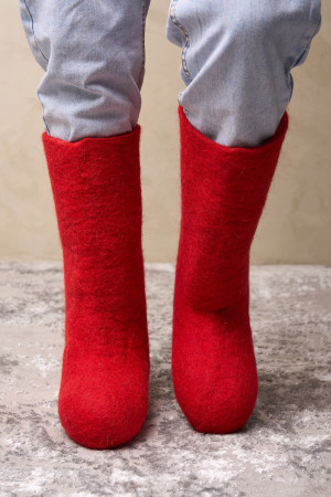 Валенки женские красные (400Ж)