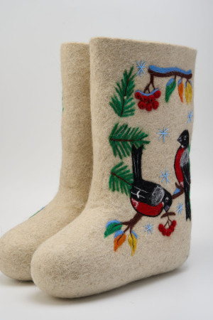 Валенки женские белые ручной работы (0227Н)