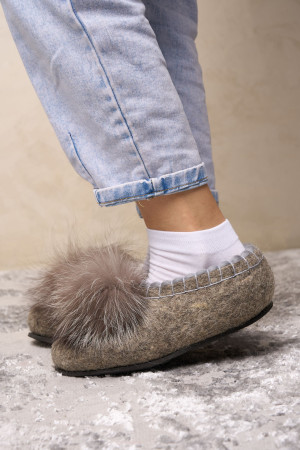 Тапочки женские серые домашние