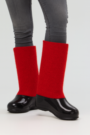 Валенки женские красные с галошами (400Ж-СЧ)