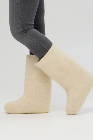 Валенки женские белые натуральные (001Ж)